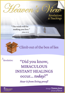 Revelations & Teachings - Heavens' View Ministry - Front Cover - Did you know MIRACULOUS INSTANT HEALINGS occur today?