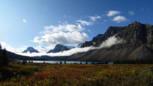 About Heaven's View Ministry - Testimonials - Bow Lake (Teal Lake) with Mountain Fog Cloud in Autumn - Crowfoot Glacier Viewpoint - Alberta, CANADA