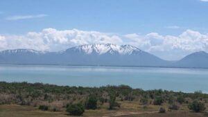 About Heaven's View Ministry - Testimonials - Lake with Snowy Mountains with Sky and Puffy Clouds - Prevo Lake - UTAH, USA