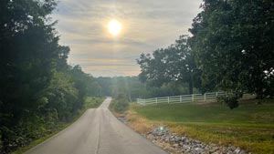 About Heaven's View Ministry - Healing Testimonials- BE HEALED TODAY - Road Rolling with Sunset over White Fence - Heavens_View_Ministry-IMG_0632 - Poplar Bluff - Missouri - USA