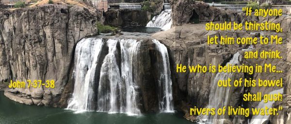 John 7:37-38 - Gush Rivers of Living Water - Shoshone Waterfall - SCRIPTURE INSPIRATIONS at Heaven's View Ministry - by Tamra Jean