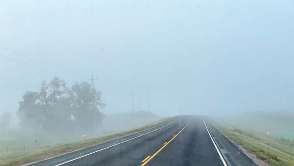 Heavens View Ministry - Divine Appointments - Heavy Fog and Road - SOUTH DAKOTA - Where the Spirit of the Lord is.