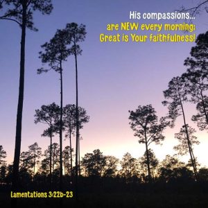Lamentations 3:22-23 - Yahweh's compassions are new every morning - SCRIPTURE INSPIRATIONS at Heaven's View Ministry - by Tamra Jean