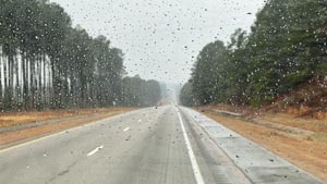 Heavens View Ministry - Divine Appointments - Road into distance with Raindrops on Screen - Roadtrip, SOUTH CAROLINA - Where the Spirit of the Lord is.