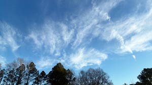Heavens View Ministry - Divine Appointments - Wispy Cloud Sky at the Welcome Center Roadtrip, SOUTH CAROLINA - Where the Spirit of the Lord is.