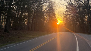 Heavens View Ministry - Divine Appointments - Sunrise over Road - Harrison Bay RV Park, TENNESSEE - Where the Spirit of the Lord is.