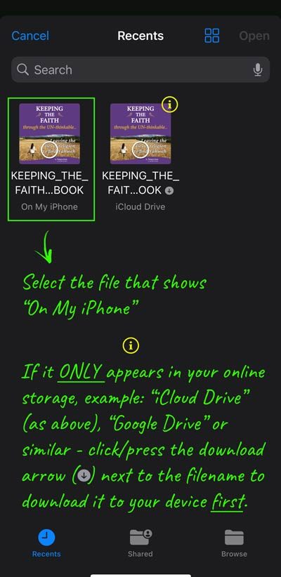 BookPlayer - App Screenshot 3 - FILES App (Recents) - KEEPING THE FAITH through the UN-thinkable... - Heavens View Ministry