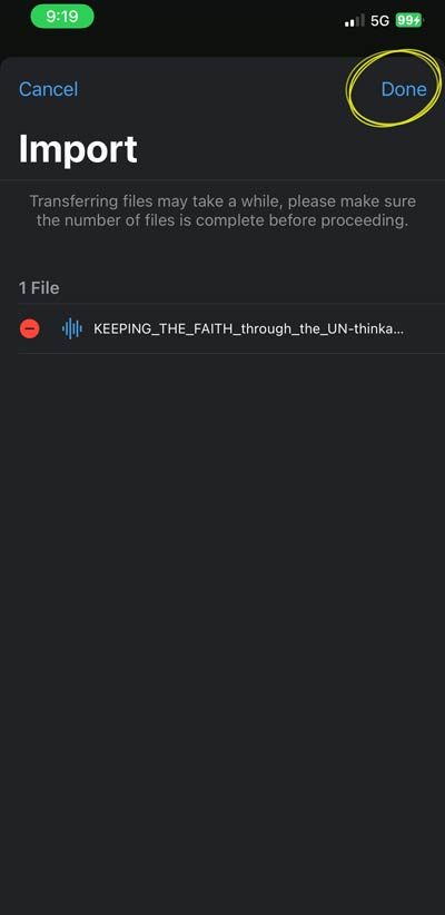 Apple Files App Screenshot 6 - Files List Confirmation - KEEPING THE FAITH through the UN-thinkable... - Heavens View Ministry