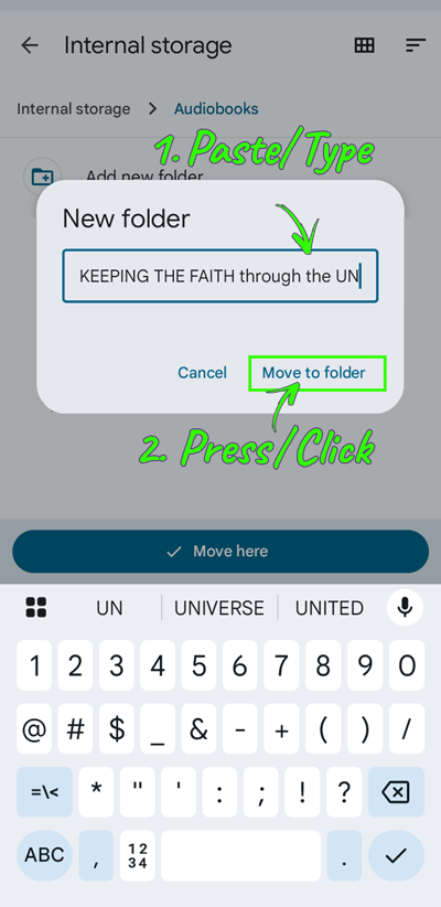 Google Play Files App (400px) - 6. NEW FOLDER NAME - for locating and moving audiobook download to correct location - KEEPING THE FAITH through the UN-thinkable... Leaving the lies of religion to find Yahweh - m4b Audiobook Format on Android Devices - Heaven's View Ministry