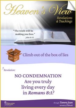 Heaven's View Ministry - Revelations & Teachings - NO CONDEMNATION - Are you truly living every day in Romans 8.1 - through Tamra Jean, Where The Spirit of the Lord is