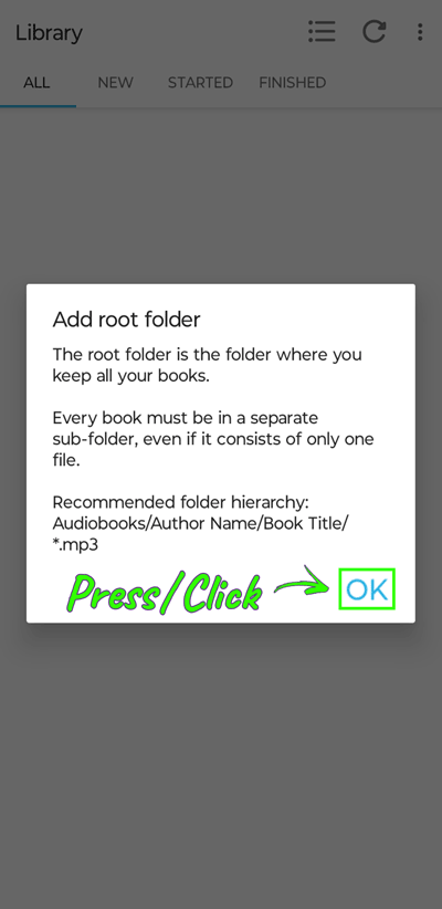 Smart Audiobook Player App (400px) - 1. ADD ROOT FOLDER - ready for importing into Audiobook Player App - m4b Audiobook Format on Android Devices - Heaven's View Ministry