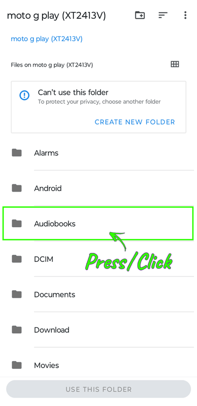 Smart Audiobook Player App - 2. SELECT "Audiobooks" - ready for importing m4b Audiobook Format on Android Devices - Heaven's View Ministry