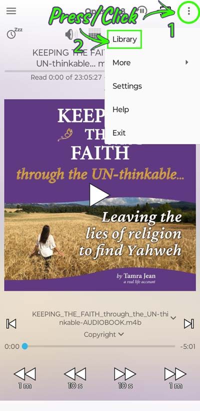 Smart Audiobook Player App - 7. Access KEEPING THE FAITH through the UN-thinkable... from the App Library - Heaven's View Ministry